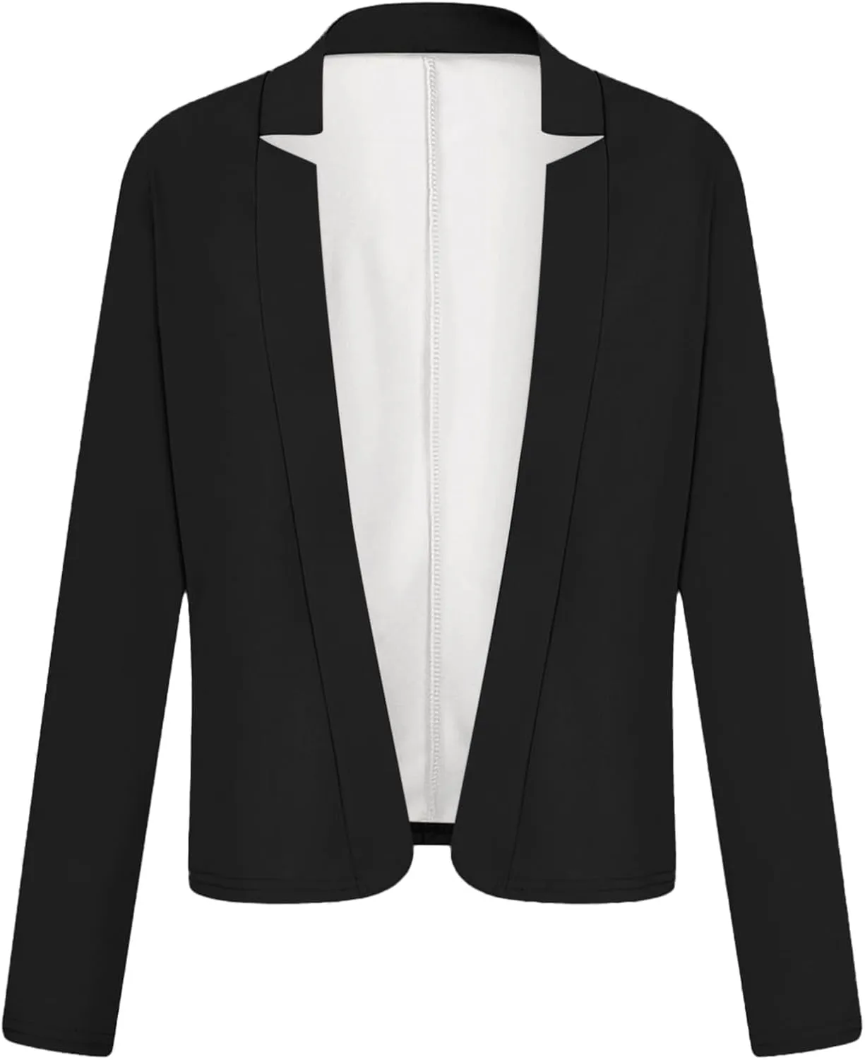 2024 Classic Casual Solid Blazers for Womens Open Front Long Sleeve Pockets Cardigans Loose Fitted Comfort Jackets