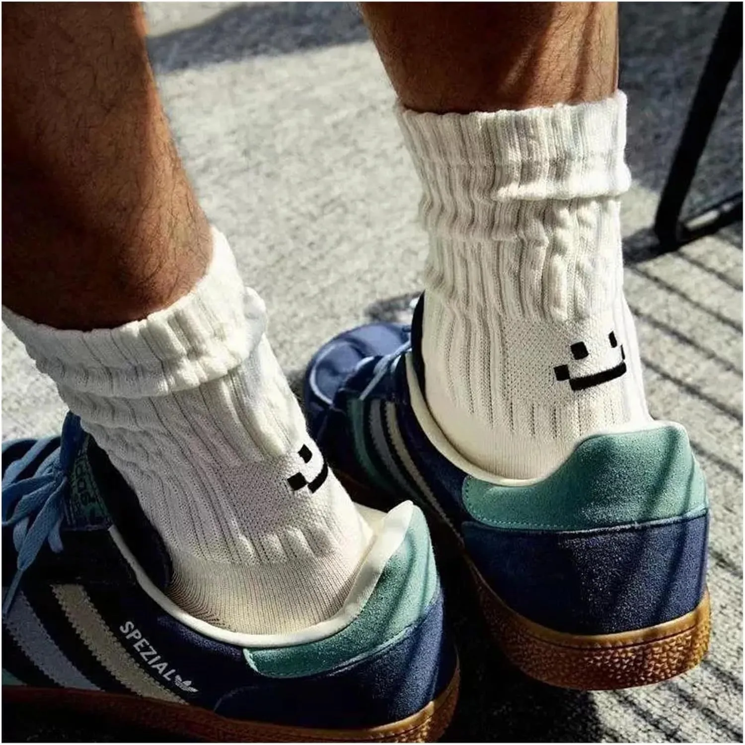 4 Pairs Men's Cotton Work Socks Cushioned Long Running Breathable Ankle Crew Casual Socks for Men Cycling