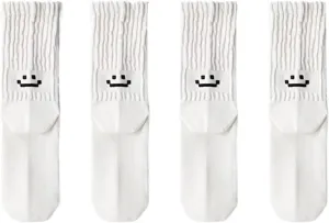 4 Pairs Men's Cotton Work Socks Cushioned Long Running Breathable Ankle Crew Casual Socks for Men Cycling