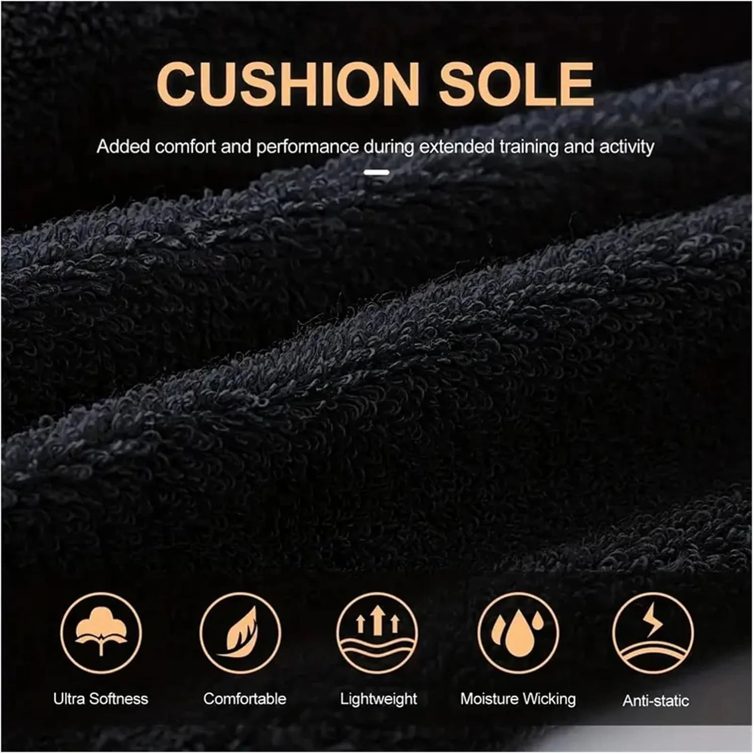 4 Pairs Men's Cotton Work Socks Cushioned Long Running Breathable Ankle Crew Casual Socks for Men Cycling