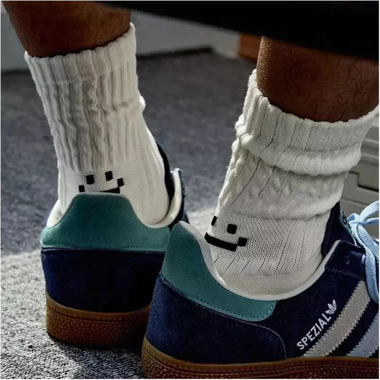 4 Pairs Men's Cotton Work Socks Cushioned Long Running Breathable Ankle Crew Casual Socks for Men Cycling