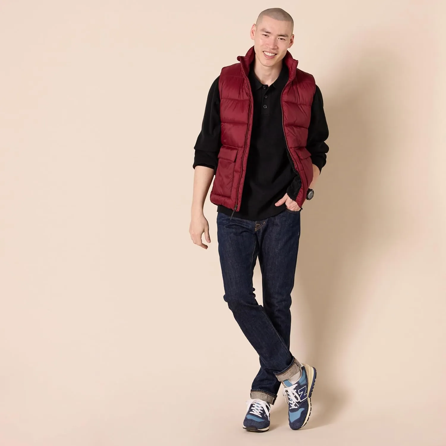 Amazon Essentials Men's Relaxed-Fit Knit Polo Sweater