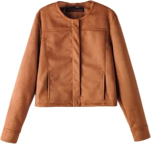 Andongnywell Womens Faux Leather Jacket Women Faux Leather Moto Biker Jacket with Pockets Women's Faux Leather Short Jack