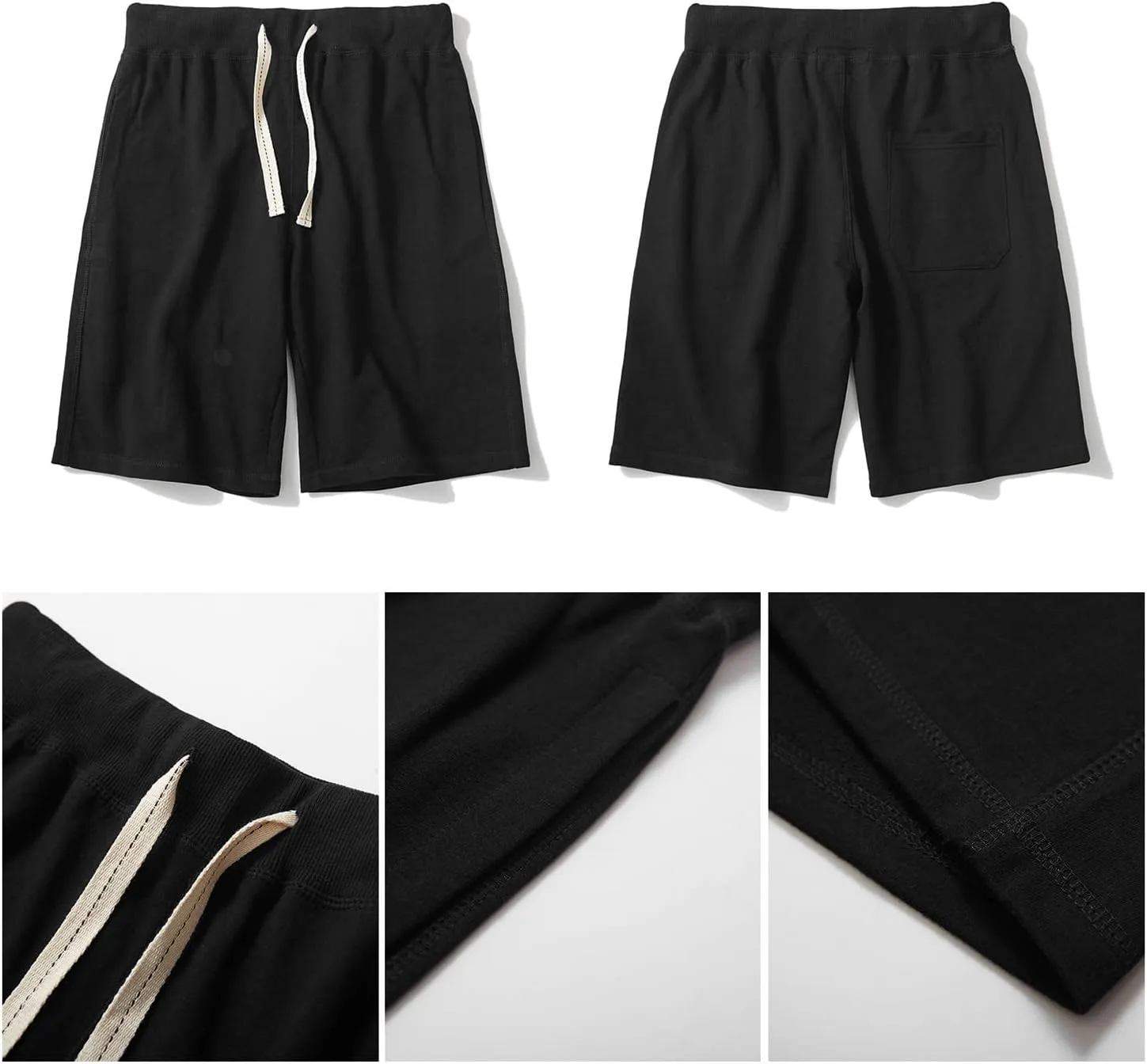 ANUFER Mens Cotton Sport Running Shorts Elastic Waist Casual Lounge Shorts with Pockets