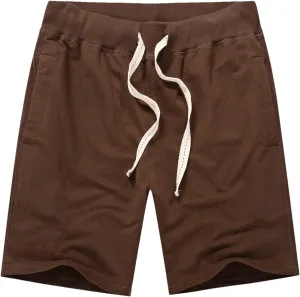 ANUFER Mens Cotton Sport Running Shorts Elastic Waist Casual Lounge Shorts with Pockets