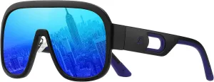 Bevi Sunglasses Polarized UV Protection with Flexible Lightweight Frame Oversize Shield Sunglasses for Men Women