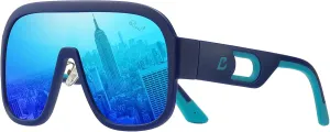 Bevi Sunglasses Polarized UV Protection with Flexible Lightweight Frame Oversize Shield Sunglasses for Men Women