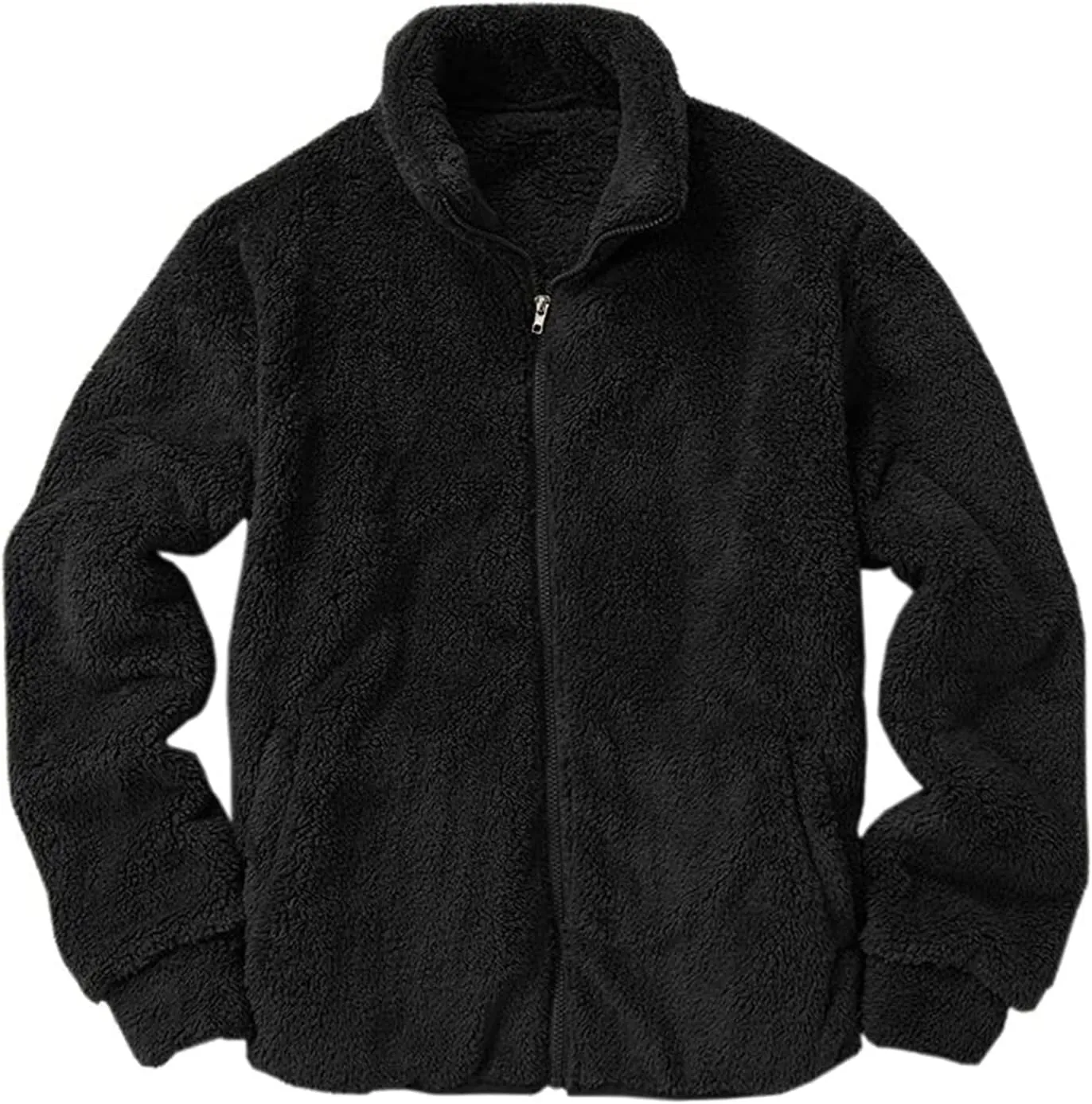BIFUTON Winter Jackets for Men, Men's Winter Jacket Full Zip Sherpa Lined Jackets Soft Warm Stand Collar Trucker Fleece Coats