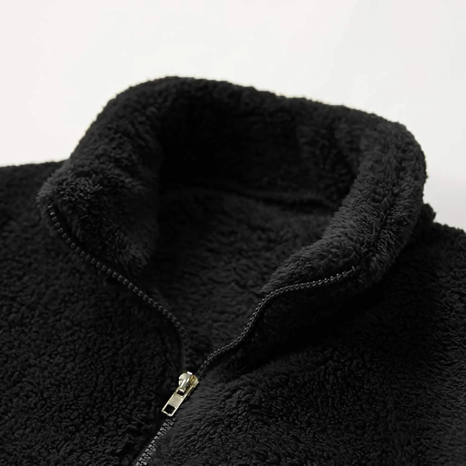 BIFUTON Winter Jackets for Men, Men's Winter Jacket Full Zip Sherpa Lined Jackets Soft Warm Stand Collar Trucker Fleece Coats
