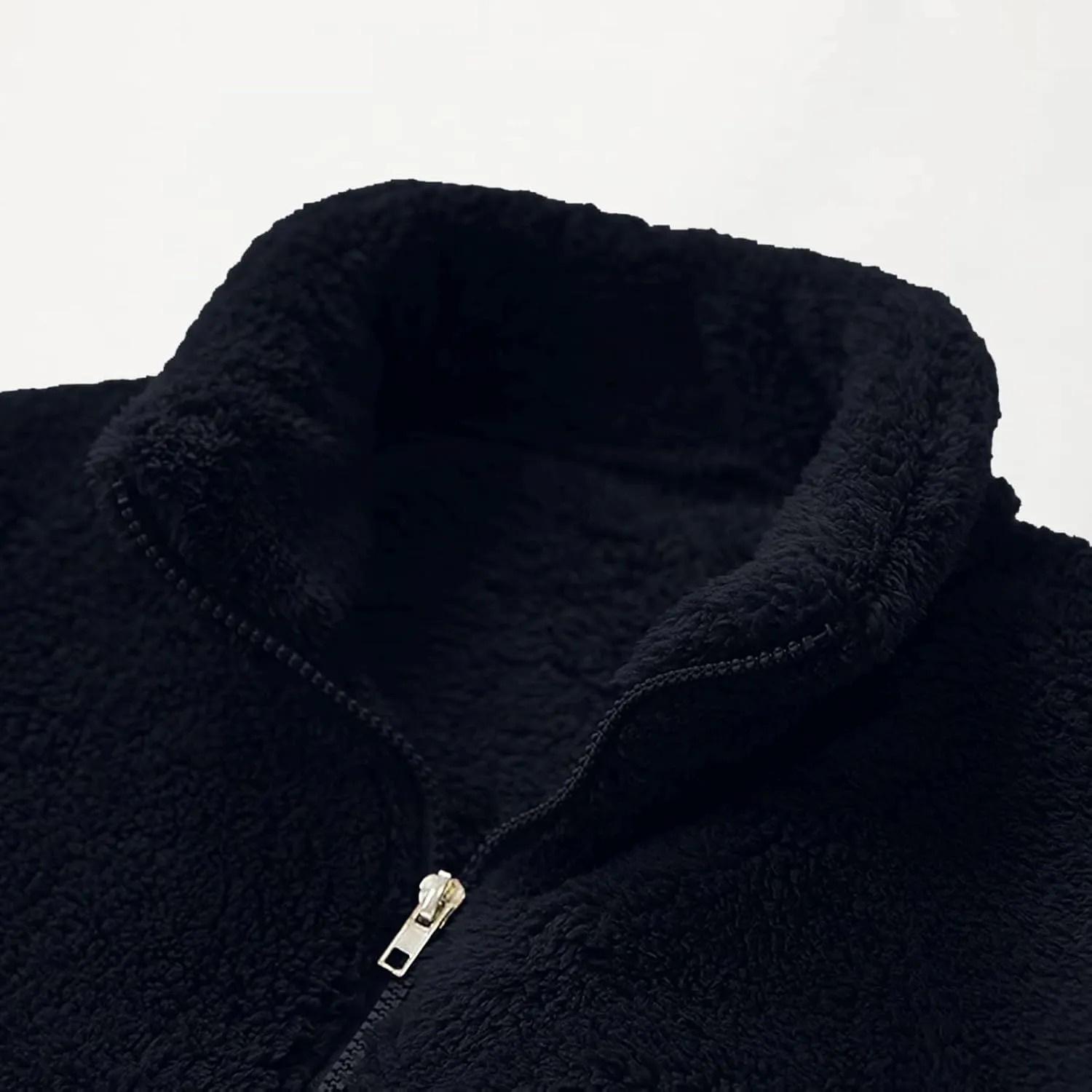 BIFUTON Winter Jackets for Men, Men's Winter Jacket Full Zip Sherpa Lined Jackets Soft Warm Stand Collar Trucker Fleece Coats