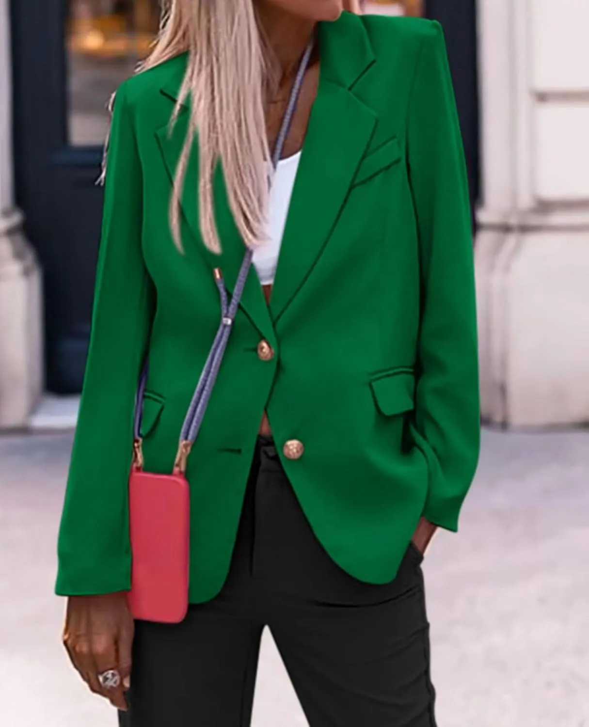 Blazer Jackets for Women Work Casual Lapel Button Down Solid Work Office Blazer Jacket 2025 Dressy Business Outfits