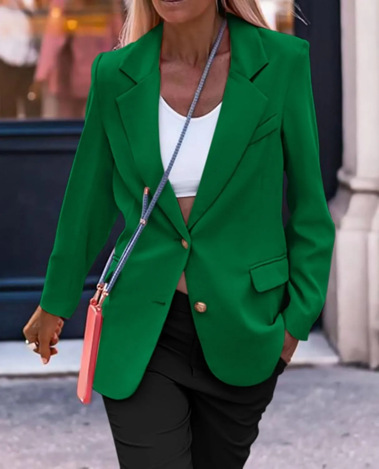 Blazer Jackets for Women Work Casual Lapel Button Down Solid Work Office Blazer Jacket 2025 Dressy Business Outfits