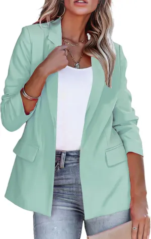 Blazers for Women Business Casual Work Office Suit Jacket Dressy Long Sleeve Lapel Open Front Lightweight Blazer