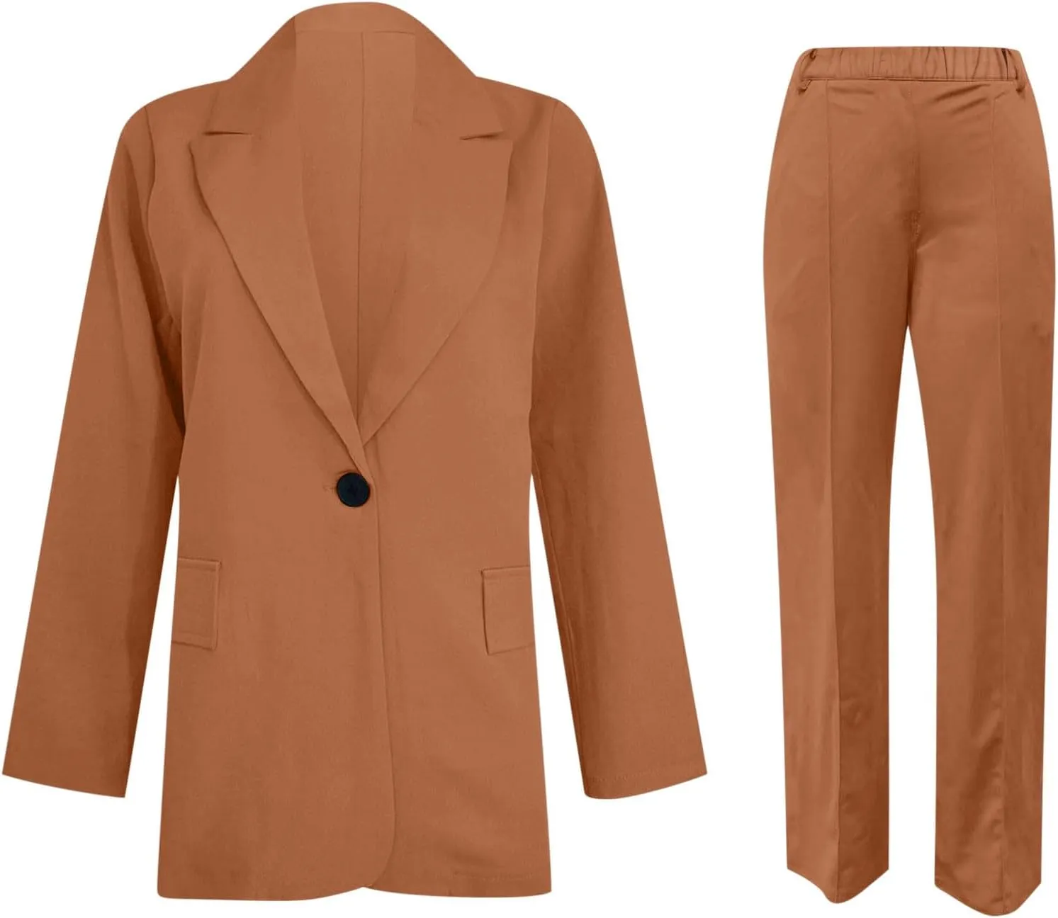 Blazers for Women Fashion Casual Outerwear Long Sleeve Button Down Jackets Lapel Work Suit Jacket with Pockets