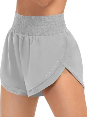 BMJL Womens High Waisted Shorts Athletic Running Short Elastic Quick Dry Gym Workout Shorts
