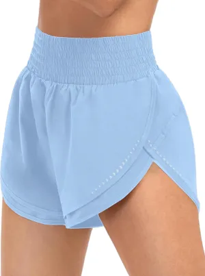 BMJL Womens High Waisted Shorts Athletic Running Short Elastic Quick Dry Gym Workout Shorts