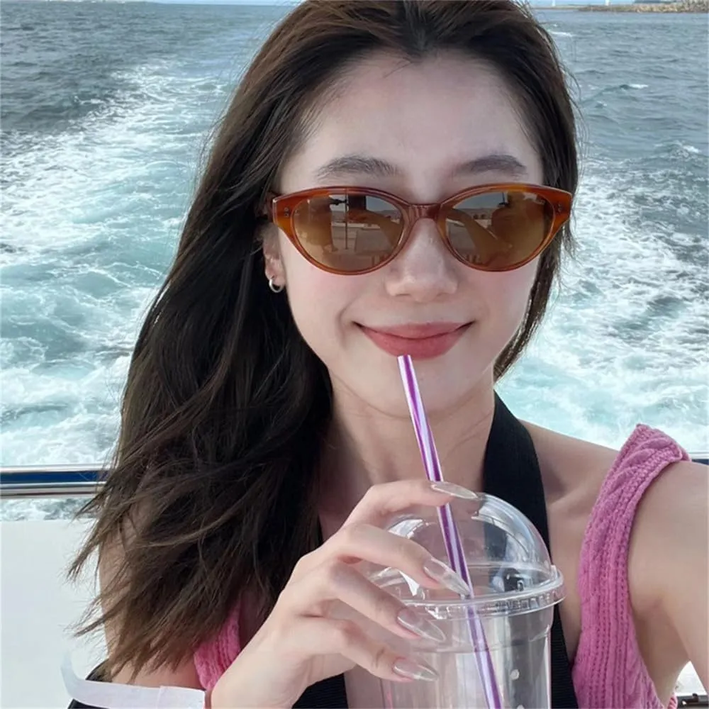 Cat Eye Small Frame Sunglasses Rice Nail Women Sunglasses Beach Holiday Vintage Sunglasses