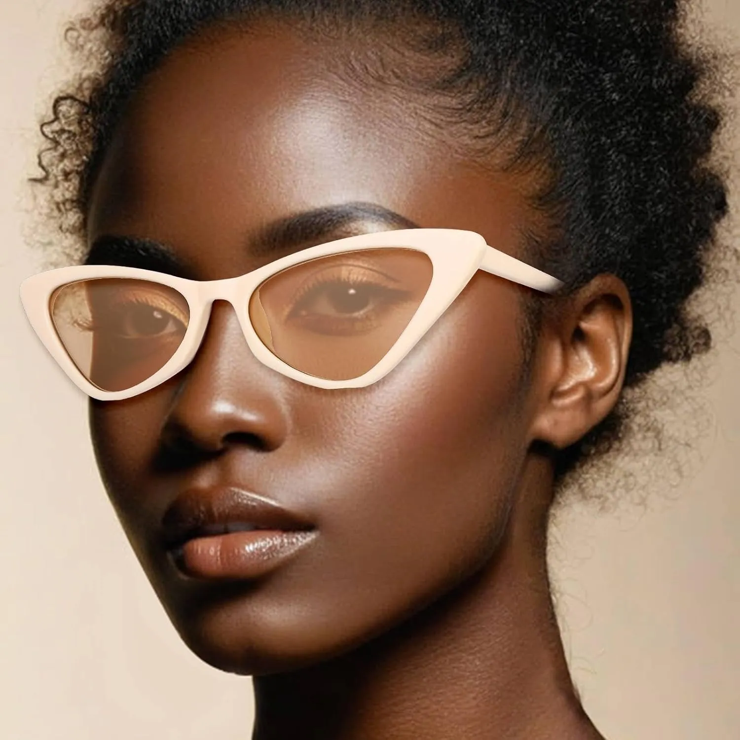 Cat Eye Sunglasses for Women Retro Vintage Trendy Outdoor Narrow Cateye Frame Y2k Glasses