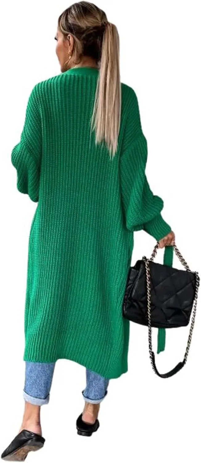 CHARTOU Women's Slouchy Chunky Shawl Wrap Knit Open Front Cardigan Midi Long Sweater Coats