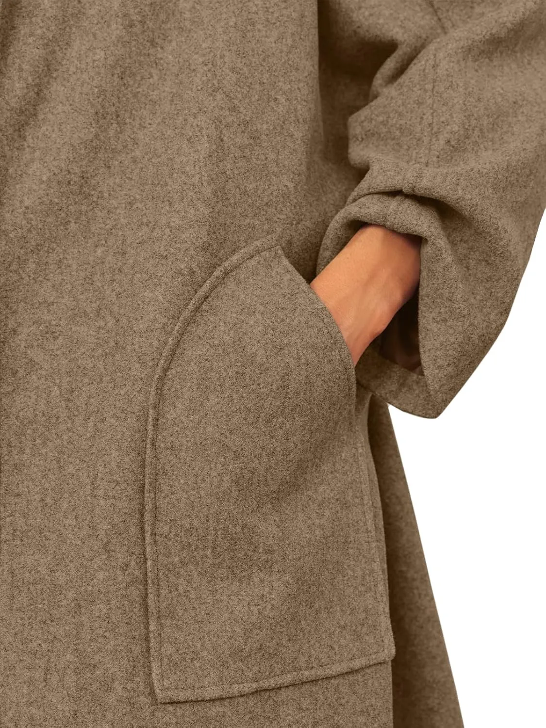 Cicy Bell Womens Long Pea Coats Oversized Wrap Wool Blend Trench Coats Winter Open Front Cardigan Overcoats