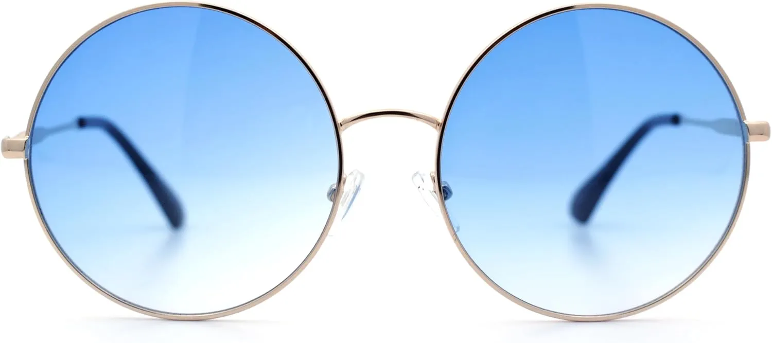 Classic Oversize Joplin Style Hippie Round Circle Lens Sunglasses