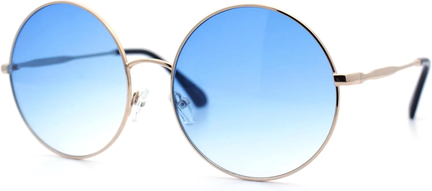 Classic Oversize Joplin Style Hippie Round Circle Lens Sunglasses