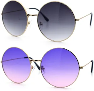 Classic Oversize Joplin Style Hippie Round Circle Lens Sunglasses