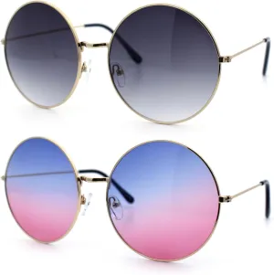 Classic Oversize Joplin Style Hippie Round Circle Lens Sunglasses