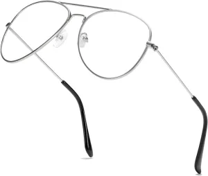 Clear Aviator Glasses Lens Premium Classic Metal Frame Eyeglasses