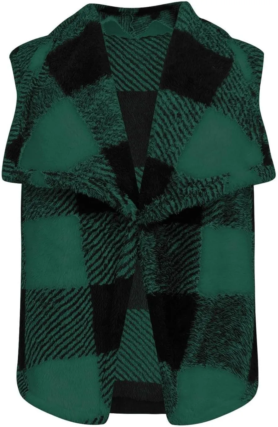 Coats for Women Plaid Open Front Jackets Trendy Plaid Outerwear Oversized Warm Fuzzy Fleece Cardigan Outwear with Pockets