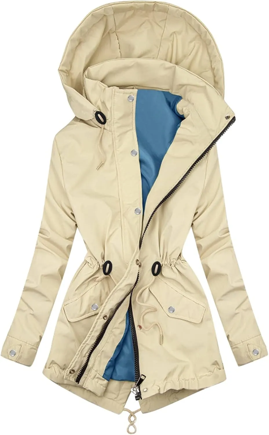 cooki Winter Coats for Women Lightweight Warm Thicken Jacket Cotton Coat with Removable Hood Down Coats Puffer Jackets