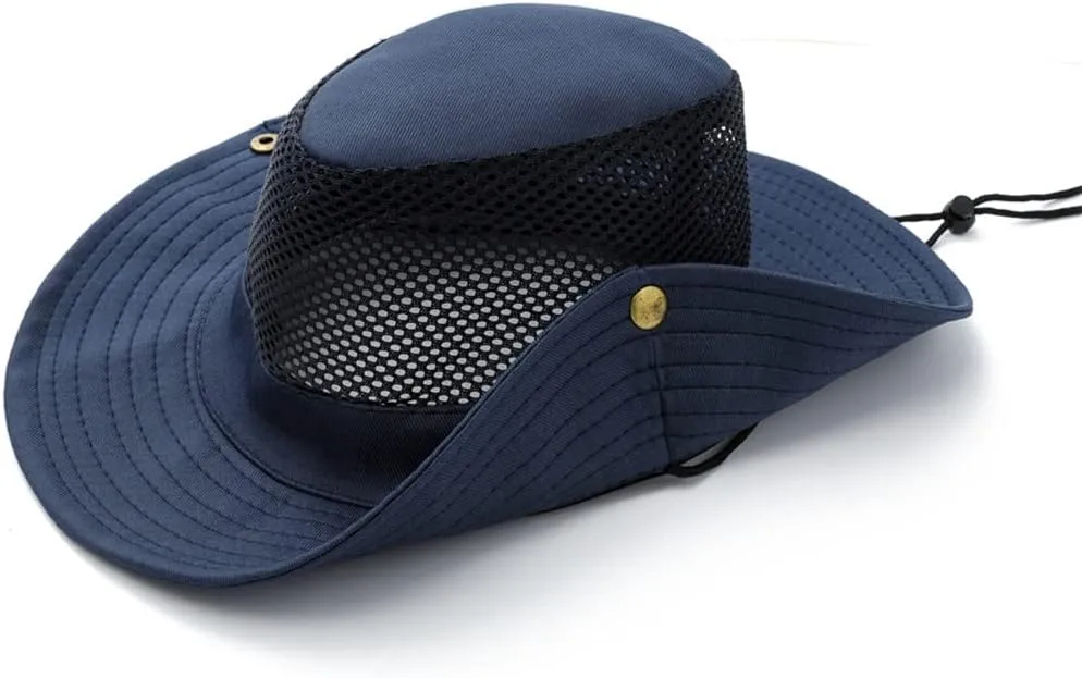 Cool Hat Mesh Fisherman's Hat Monochrome Foldable Sun Hat Men and Women Outdoor Fishing Sun Hat