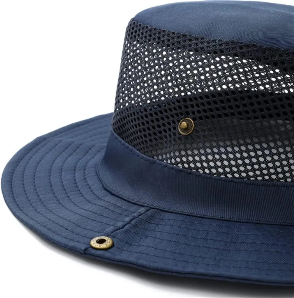 Cool Hat Mesh Fisherman's Hat Monochrome Foldable Sun Hat Men and Women Outdoor Fishing Sun Hat