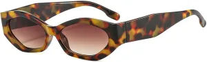 COTIA Cat Eye Sunglasses for Women Men Vintage Polygon Personality Irregular Fashion Small Cateye Sun Glasses Eyewear