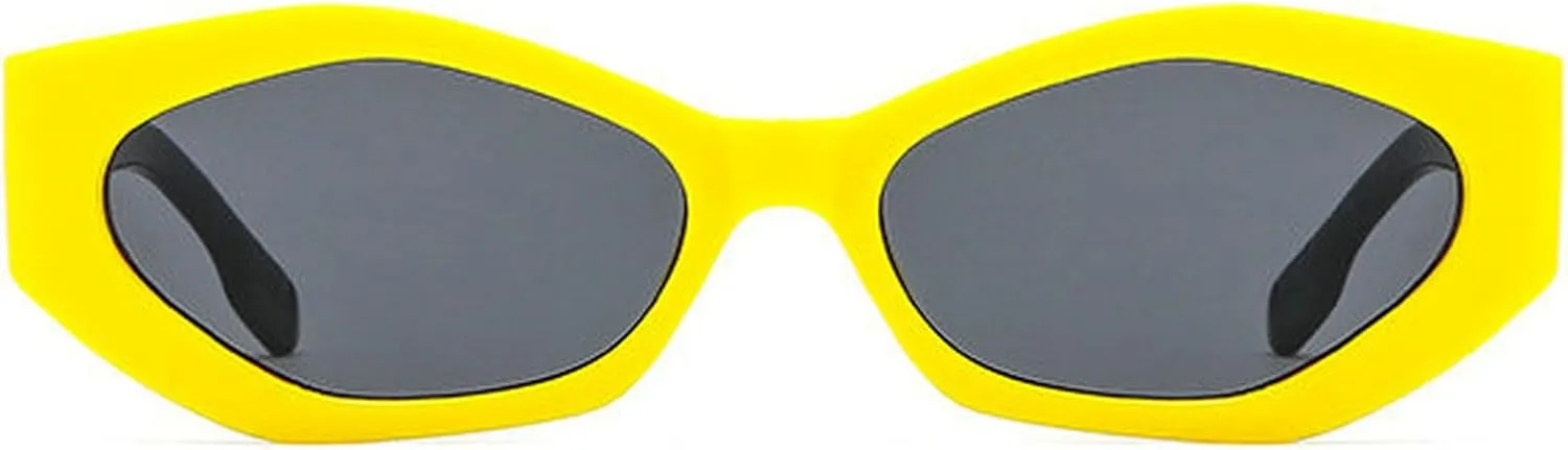 COTIA Cat Eye Sunglasses for Women Men Vintage Polygon Personality Irregular Fashion Small Cateye Sun Glasses Eyewear