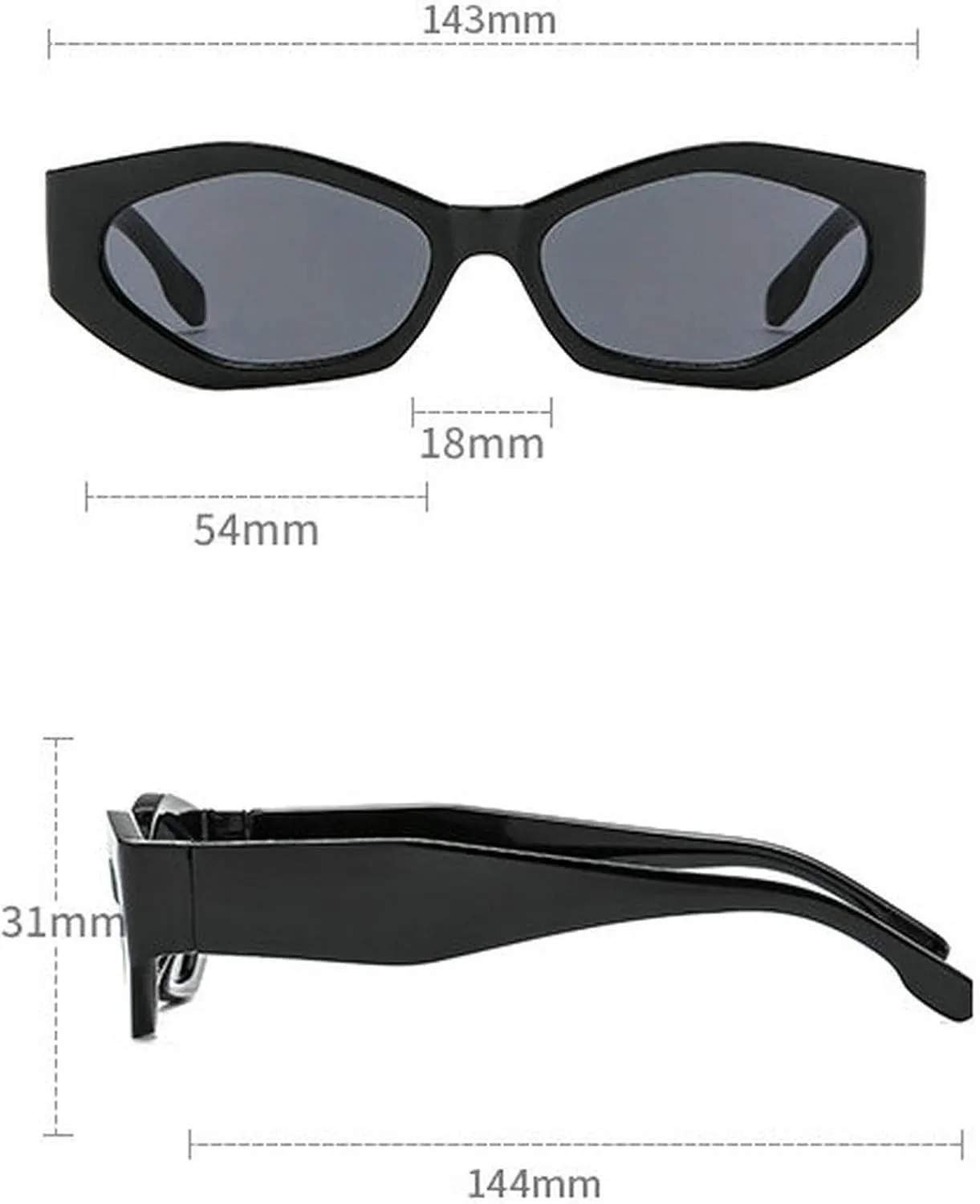 COTIA Cat Eye Sunglasses for Women Men Vintage Polygon Personality Irregular Fashion Small Cateye Sun Glasses Eyewear