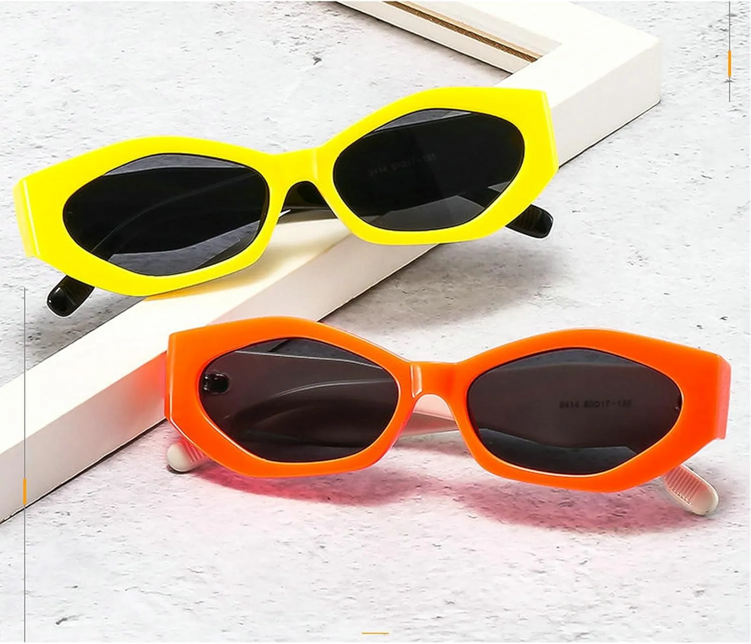 COTIA Cat Eye Sunglasses for Women Men Vintage Polygon Personality Irregular Fashion Small Cateye Sun Glasses Eyewear