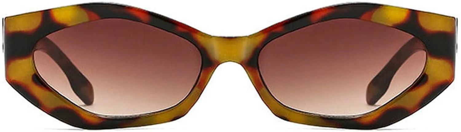 COTIA Cat Eye Sunglasses for Women Men Vintage Polygon Personality Irregular Fashion Small Cateye Sun Glasses Eyewear