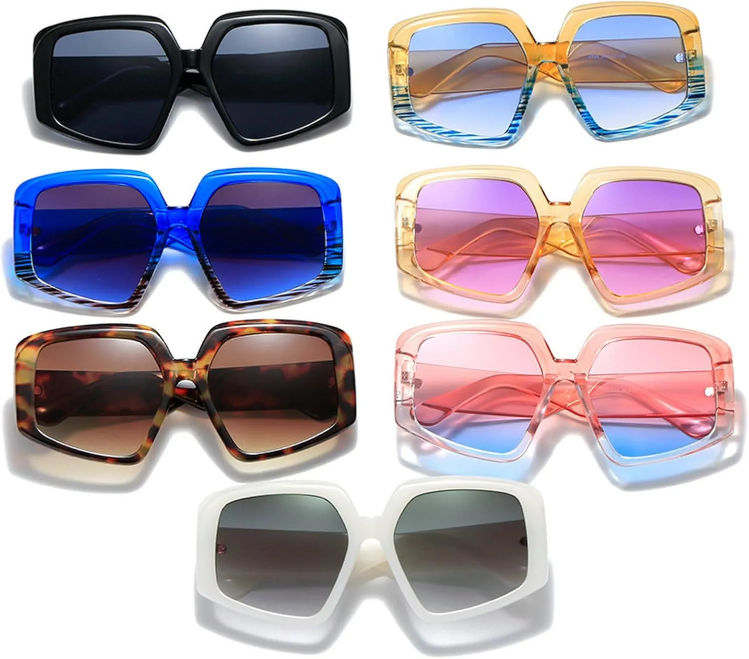 COTIA Cat Eye Vintage Oversized Sunglasses Women Men Irregular Polygon Fashion Personality Cateye Sun Glasses Eyewear