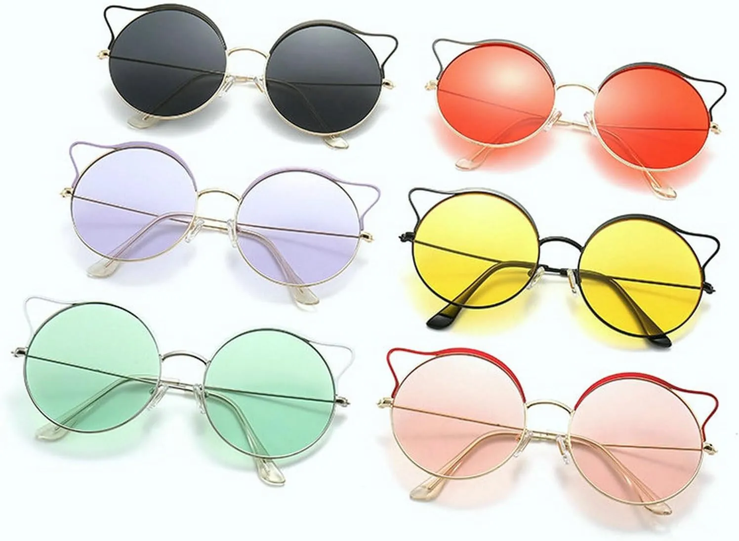 COTIA Cute Round Punk Sunglasses Women 2023 Cat Eye Sun Glasses for Ladies Vintage Eyewear Shades UV400