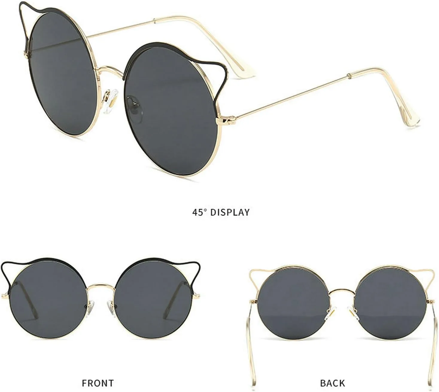 COTIA Cute Round Punk Sunglasses Women 2023 Cat Eye Sun Glasses for Ladies Vintage Eyewear Shades UV400