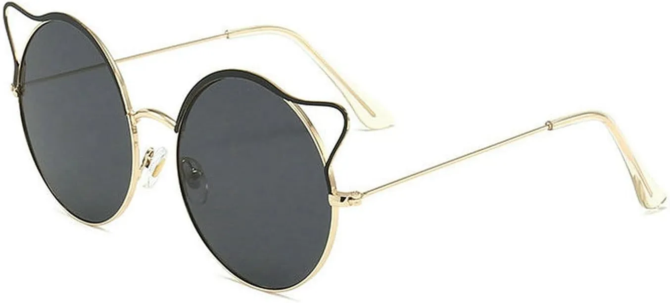 COTIA Cute Round Punk Sunglasses Women 2023 Cat Eye Sun Glasses for Ladies Vintage Eyewear Shades UV400