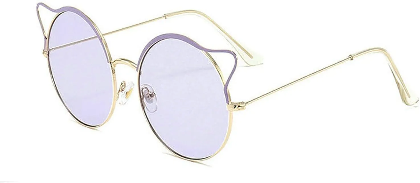 COTIA Cute Round Punk Sunglasses Women 2023 Cat Eye Sun Glasses for Ladies Vintage Eyewear Shades UV400
