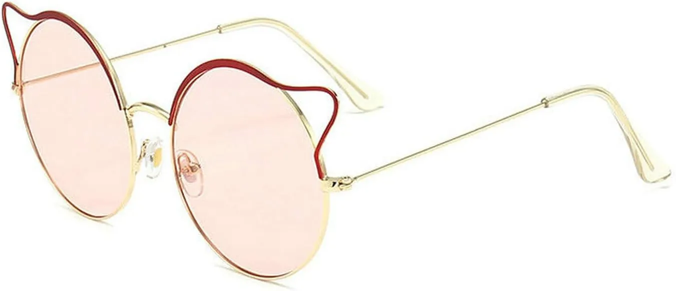 COTIA Cute Round Punk Sunglasses Women 2023 Cat Eye Sun Glasses for Ladies Vintage Eyewear Shades UV400
