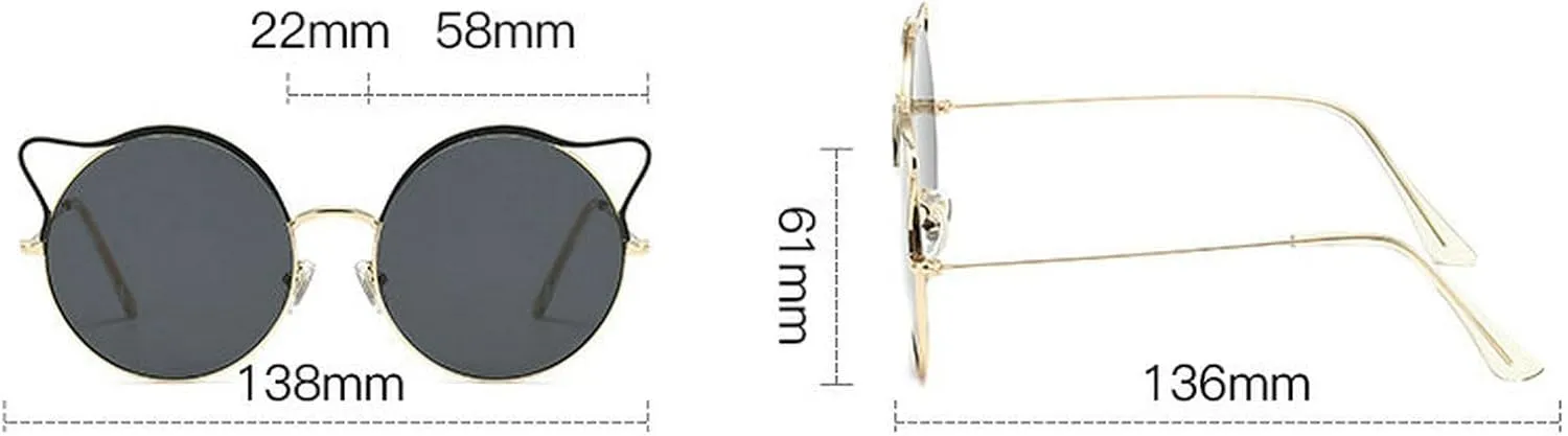 COTIA Cute Round Punk Sunglasses Women 2023 Cat Eye Sun Glasses for Ladies Vintage Eyewear Shades UV400