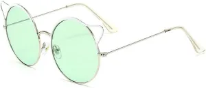 COTIA Cute Round Punk Sunglasses Women 2023 Cat Eye Sun Glasses for Ladies Vintage Eyewear Shades UV400