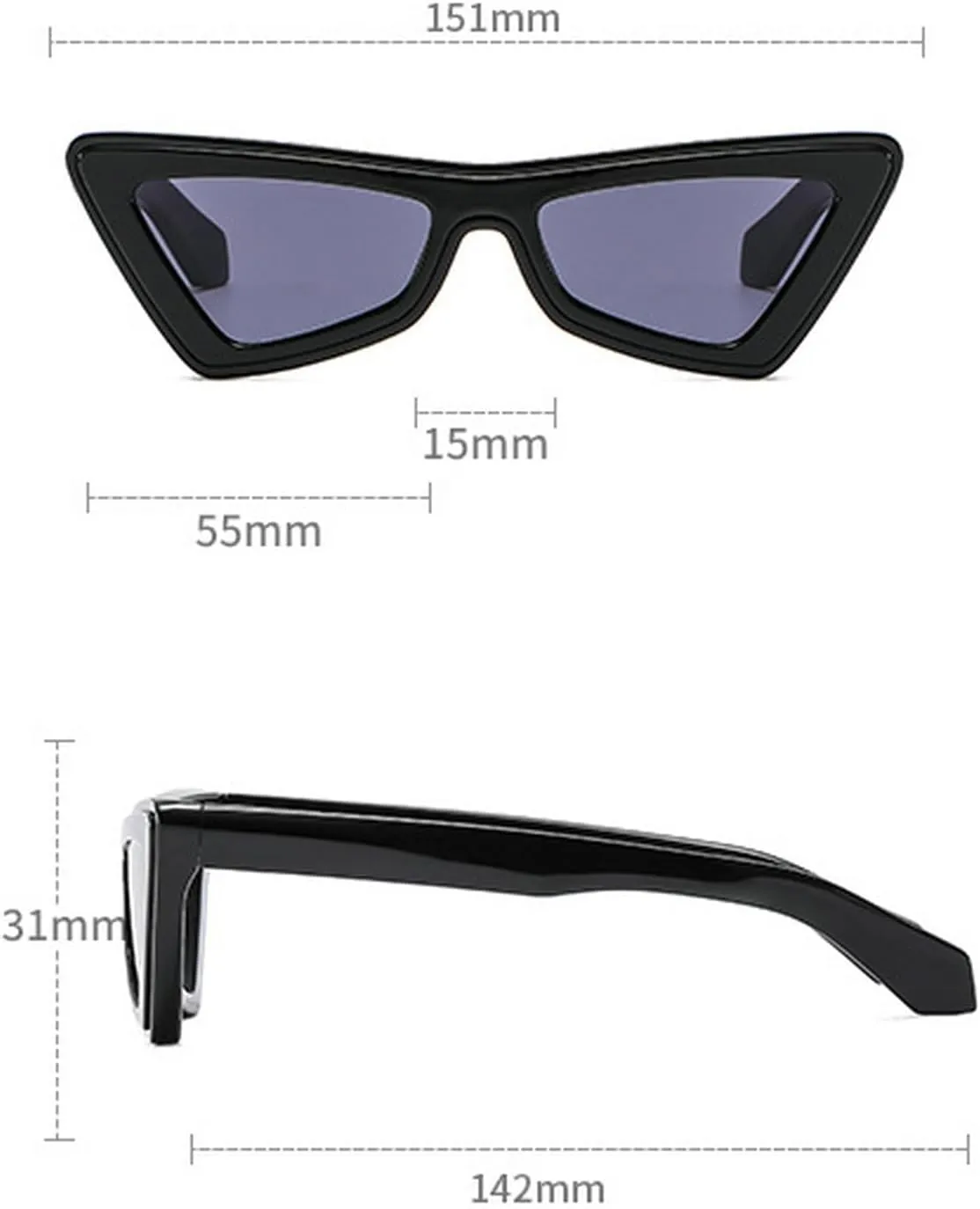 COTIA Fashion Cat Eye Pearl Diamond Sunglasses for Women Retro Narrow Cat-eye Rhinestone Sun Glasses Triangle Vintage Style