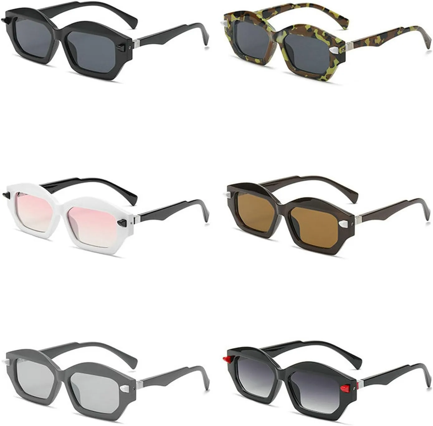 COTIA Fashion Cat Eye Polygon Irregular Sunglasses for Women Men Personality Vintage Y2k Sun Glasses W35