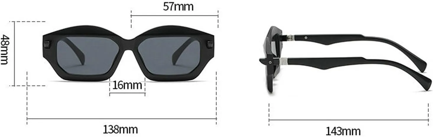 COTIA Fashion Cat Eye Polygon Irregular Sunglasses for Women Men Personality Vintage Y2k Sun Glasses W35