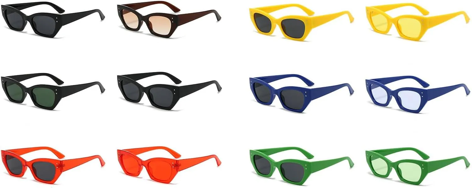 COTIA Fashion Classic Cat Eye Sunglasses for Women Men Vintage Travel Small Polygon Cat-eye Sun Glasses